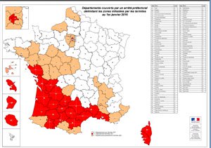 Carte infestation termites COTES D ARMOR